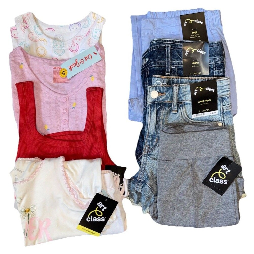 Art class Cat & Jack Girl’s Sz 10/12 Summer clothing Lot NWTs 9 Pcs